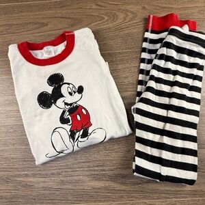 Hanna Andersson Disney Mickey Mouse Organic Cotton Pajama Set Kids Size 10 140cm